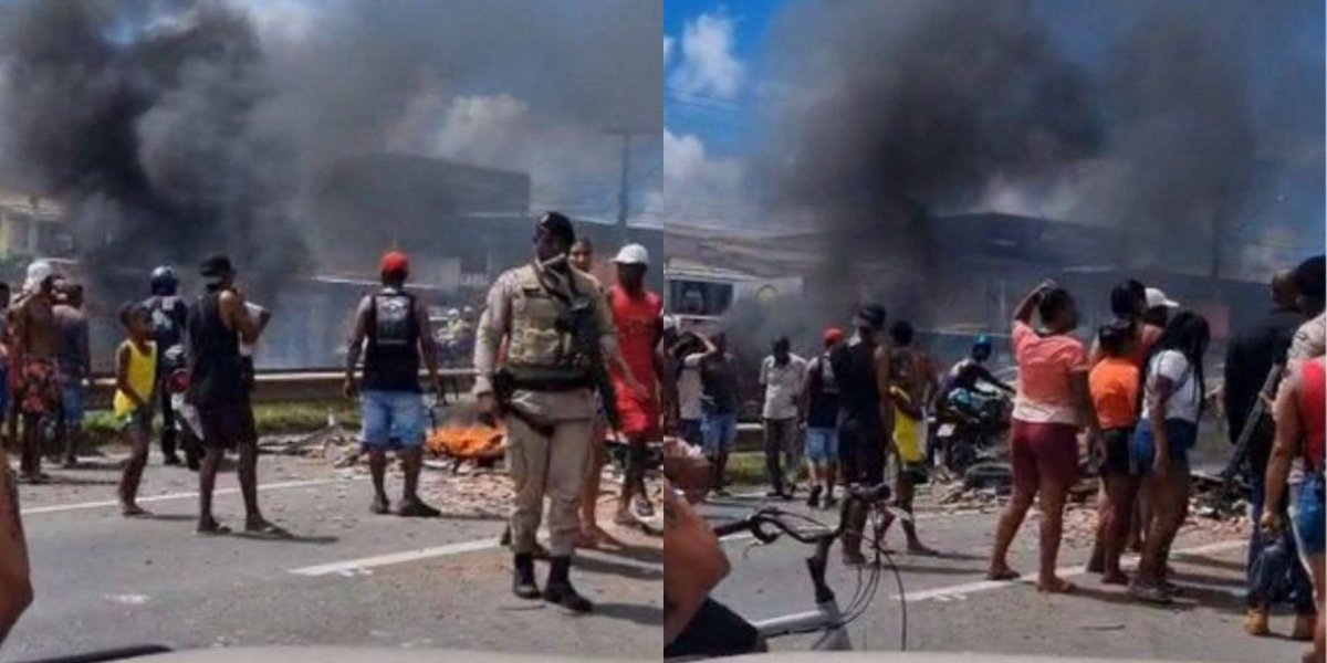 Protesto bloqueia a Estrada do Coco e causa congestionamento em Abrantes