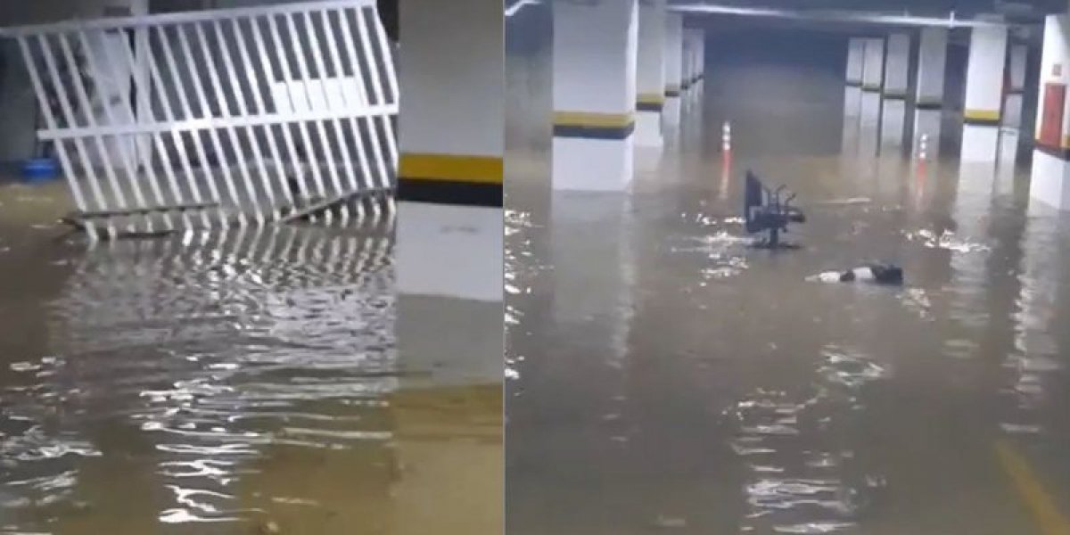 Estacionamento da ALBA alagado