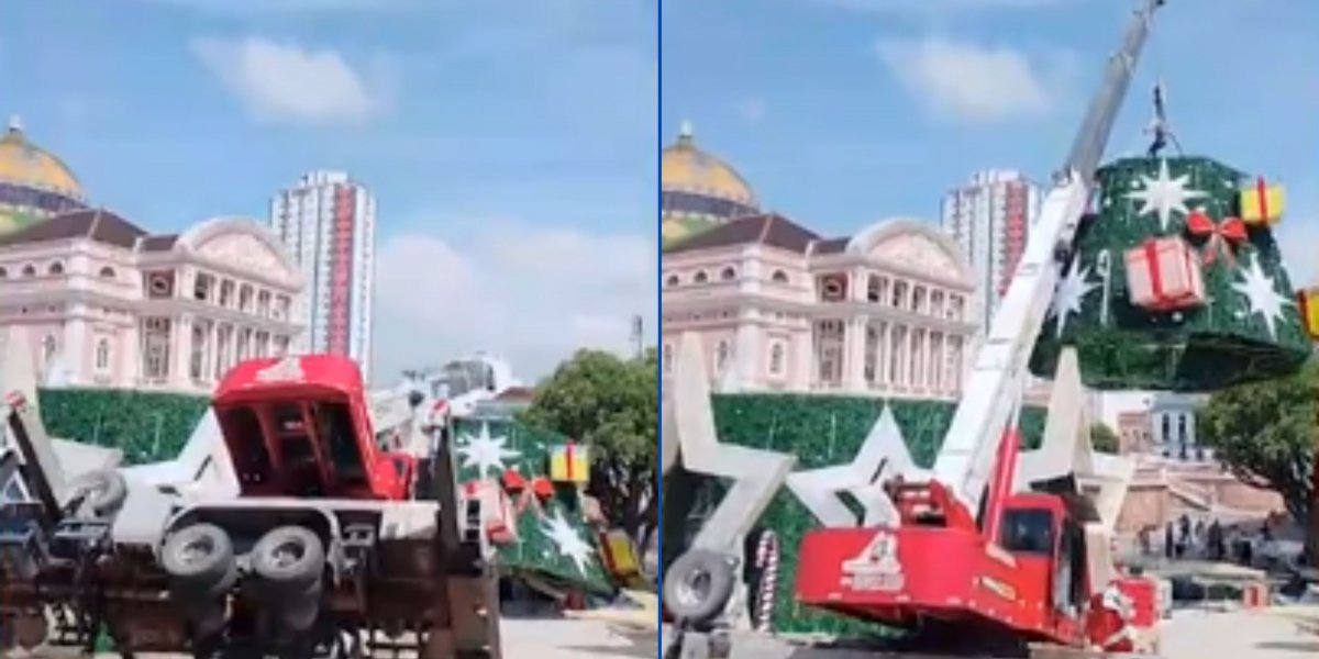 Acidente em montagem de árvore de natal deixa um trabalhador morto na cidade de Manaus