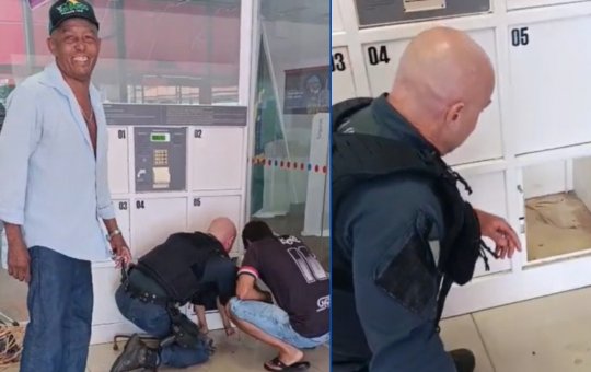 Menino fica preso em armário de agência bancária após brincadeira com irmão