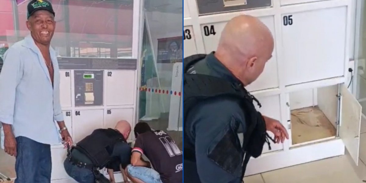 A criança foi resgatada após ficar presa dentro do armário de ferro