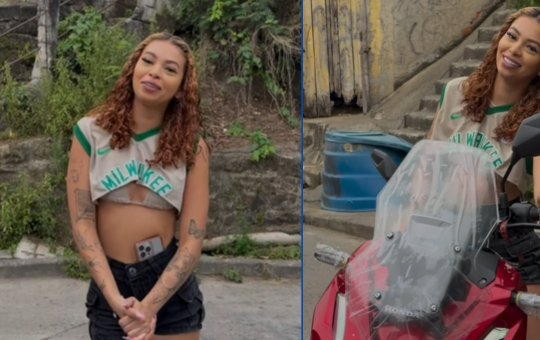 Ex-Japinha do CV, Penélope curte vida de blogueira e exibe moto de R$ 30 mil