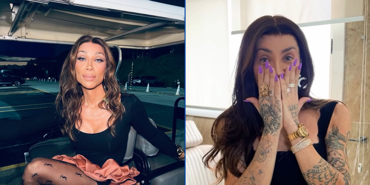 Maya Massafera antes e depois da cirurgia de remodelação no maxilar