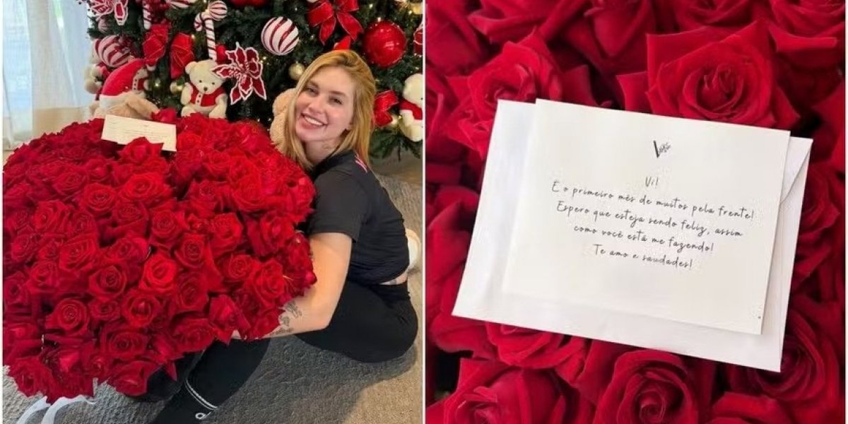 Vini Jr. surpreende Virginia com presente e carta romântica no primeiro mês de namoro