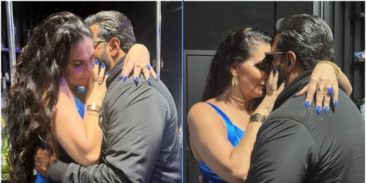 Luiza Ambiel em momento romântico com o namorado