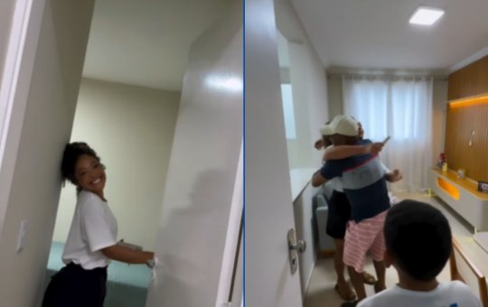 Influenciadora baiana emociona internet ao fazer surpresa para pai e irmão