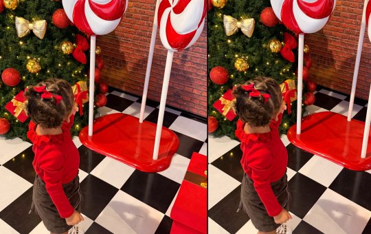 Fofura natalina! Mavie encanta ao entregar cartinha para o Papai Noel