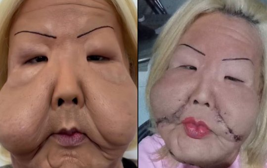 Juju do Pix mostra antes e depois de procedimento cirúrgico para realizar óleo industrial do rosto