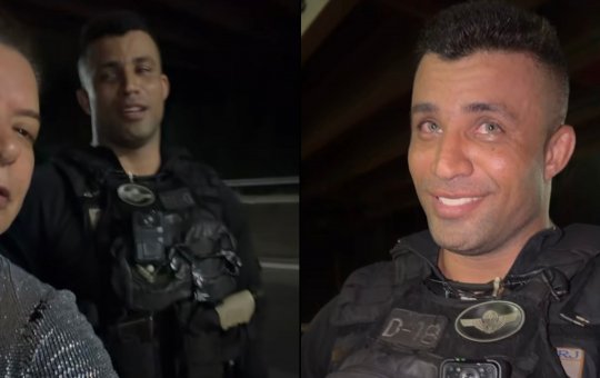 David Brazil é parado em blitz e surpreende policial: 'Tá casado ou solteiro?'