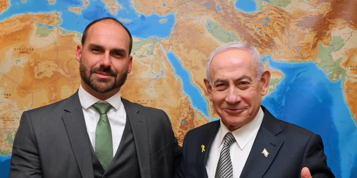 Eduardo Bolsonaro vai a Israel, encontra Netanyahu e pede: “Solta o Bolsonaro”