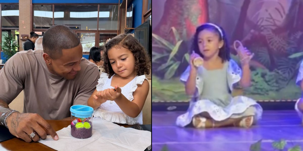 Léo Santana encanta internet ao mostrar Liz em apresentação artística