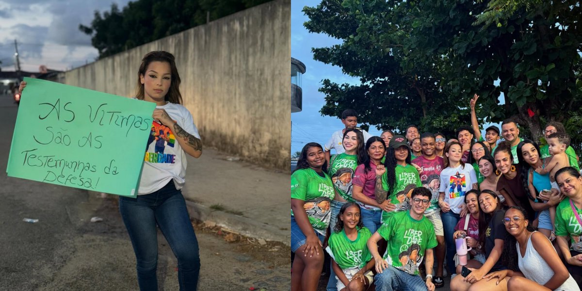 Kamylinha se reuniu com amigos, familiares e fãs de Hytalo Santos em frente ao presídio em que ele está preso