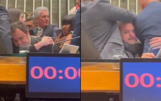 Glauber Braga é retirado à força da cadeira de Hugo Motta após protesto na Câmara