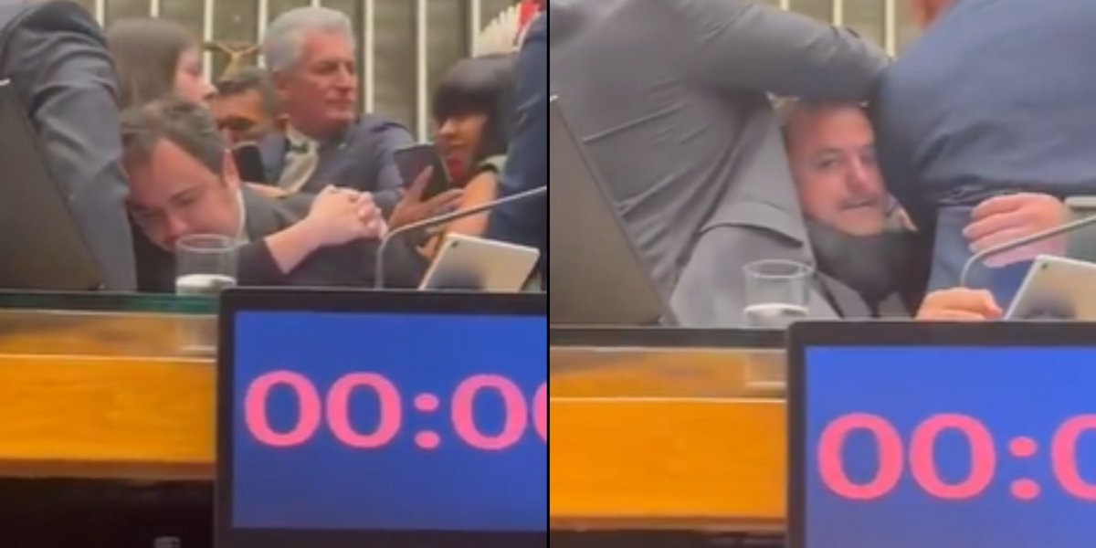 Glauber Braga é retirado à força da cadeira de Hugo Motta após protesto na Câmara