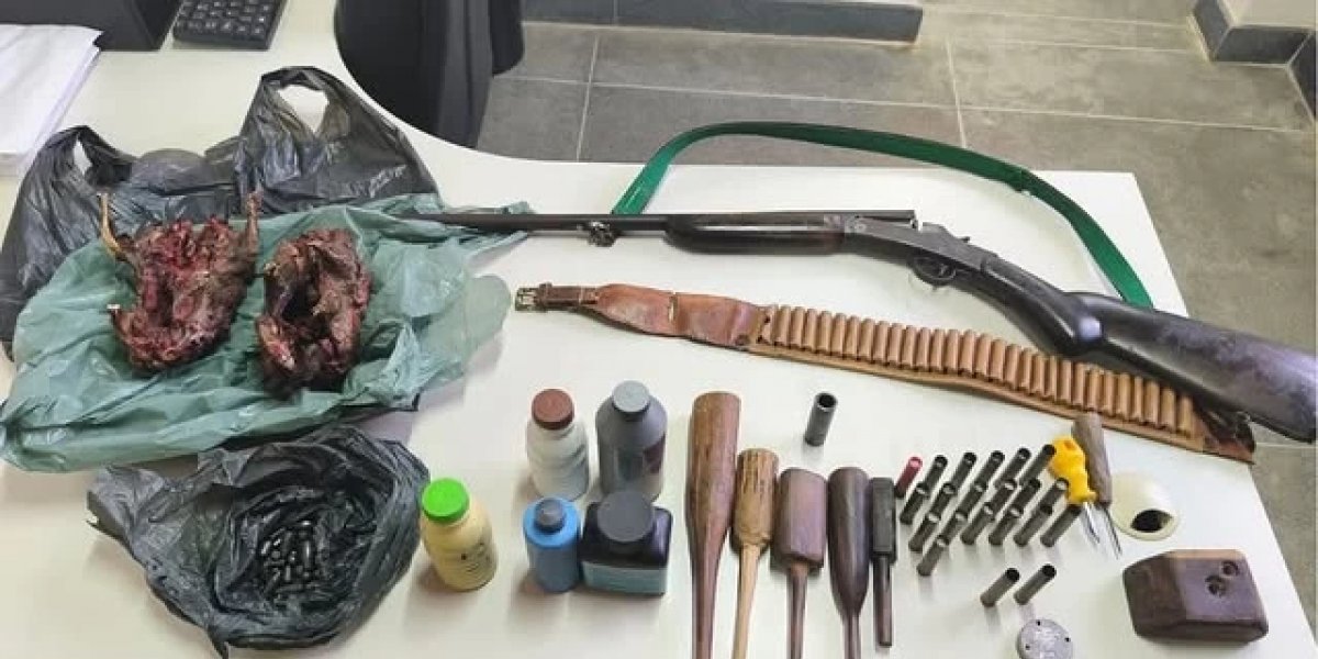 Homem é preso com arma, munições e animais abatidos na BA-330, em Gentio do Ouro