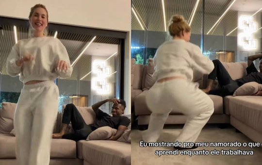 Virginia mostra dança para Vini Jr. e o deixa sem graça
