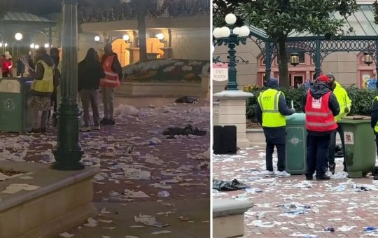 Imagens registraram o estado precário do parque por conta da greve