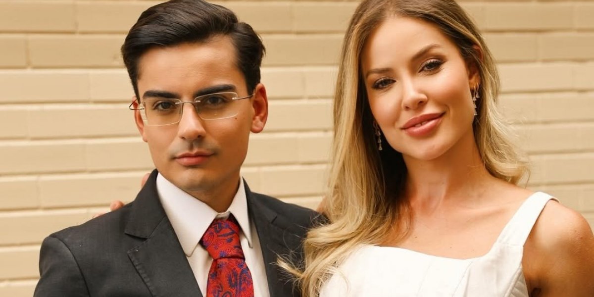 Dudu Camargo ao lado de Saory Cardoso. Ambos foram finalistas do A Fazenda 17