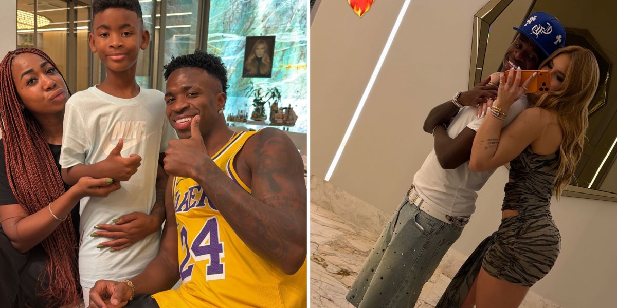 Vinicius Jr. chega a Goiânia para passar o Natal com a família de Virginia