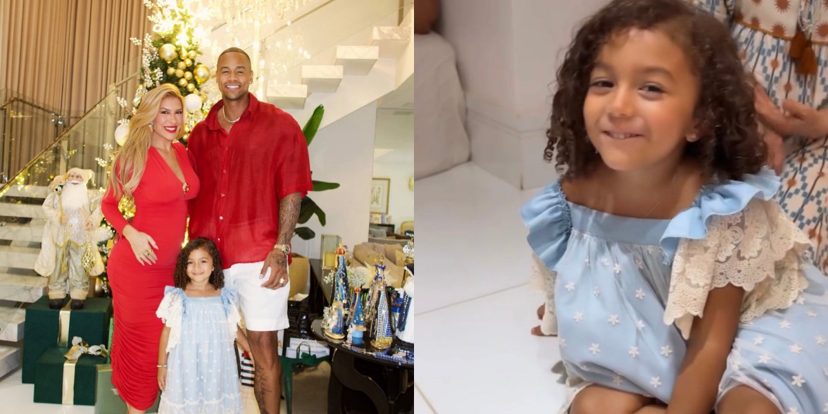 Liz encanta a família com apresentação de Natal e recebe presente surpresa dos avó