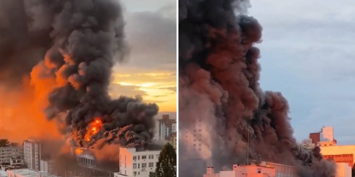 Incêndio atingiu o Colégio Marista na cidade de Santa Maria, no interior do Rio Grande do Sul