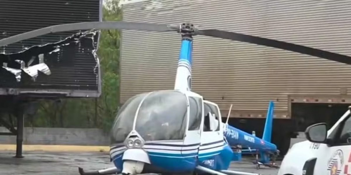 Helicóptero da Band faz pouso de emergência na Grande SP; piloto e cinegrafista passam bem