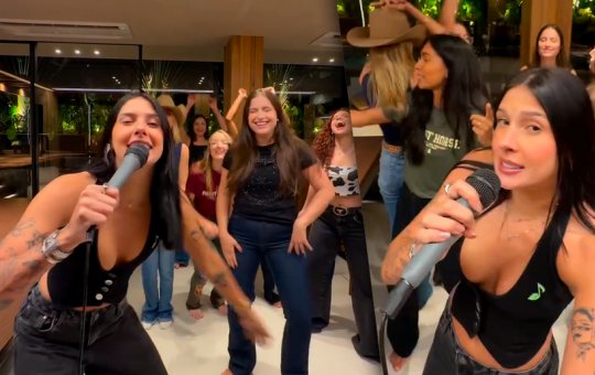 Ana Castela faz noite de karaokê com amigas e canta: 'Eu vou pegar todo mundo'