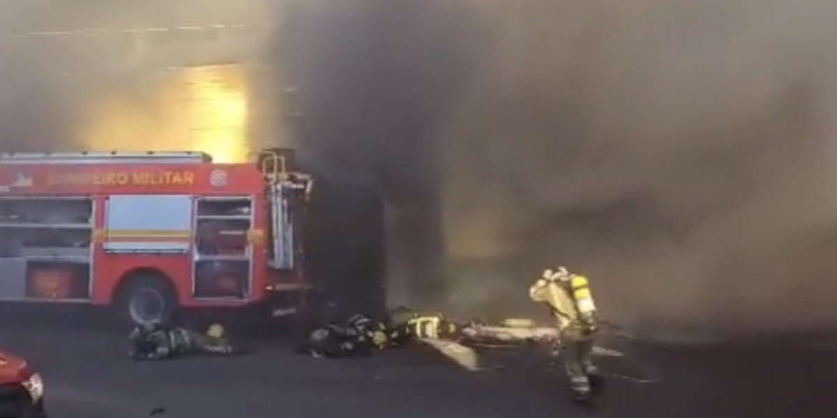 Bombeiros ficam feridos após explosão em incêndio em Santana do Livramento