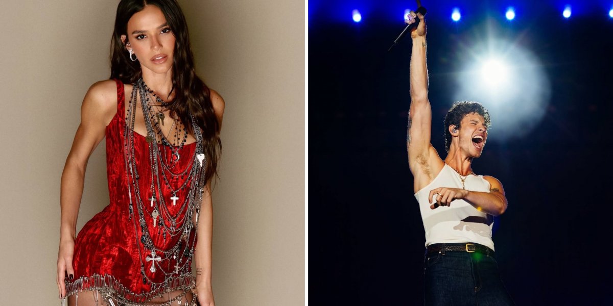 Bruna Marquezine e Shawn Mendes são vistos aos beijos em praia em Alagoas