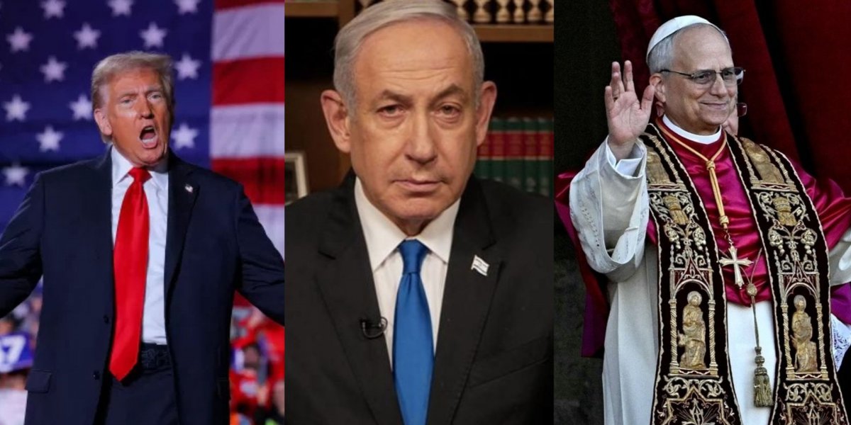 Donald Trump, Benjamin Netanyahu e Papa Leão XIV