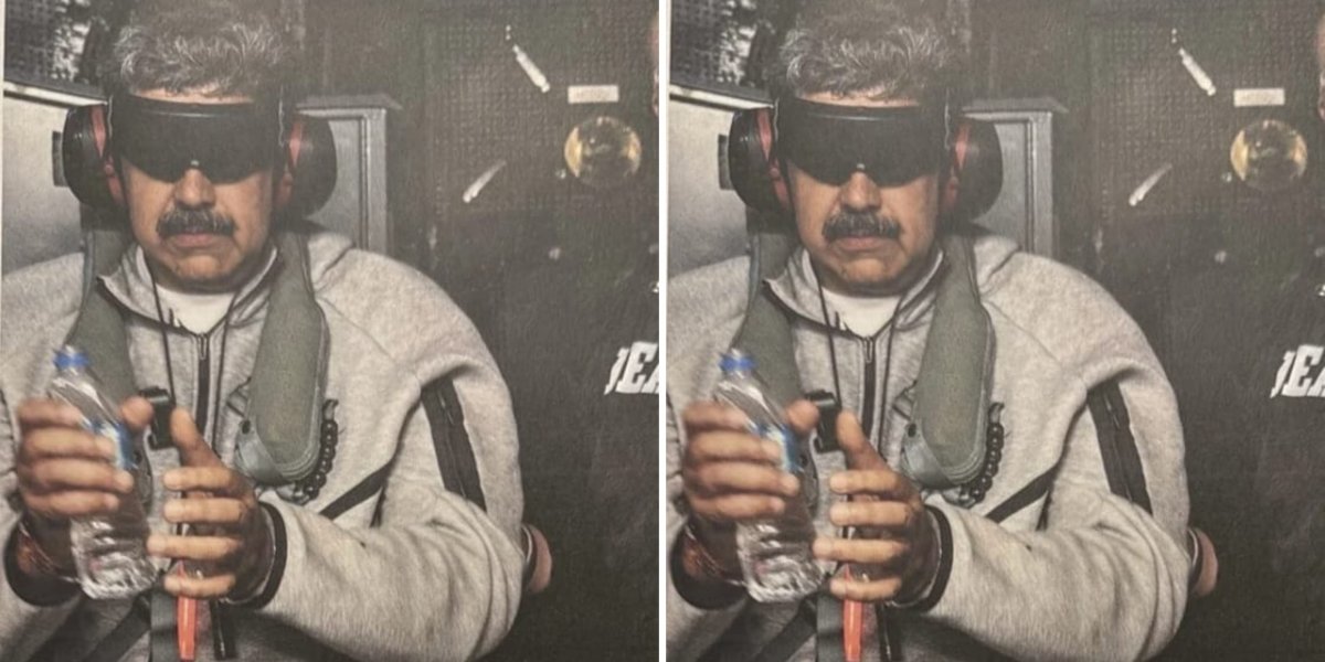 Donald Trump publica foto de Nicolás Maduro capturado com olhos e ouvidos tampados