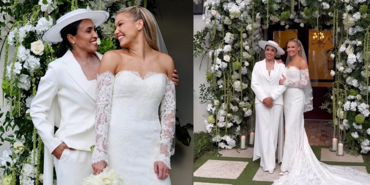 Em cerimônia nos Estados Unidos, Marta se casa com ex-companheira de time 11 anos mais nova