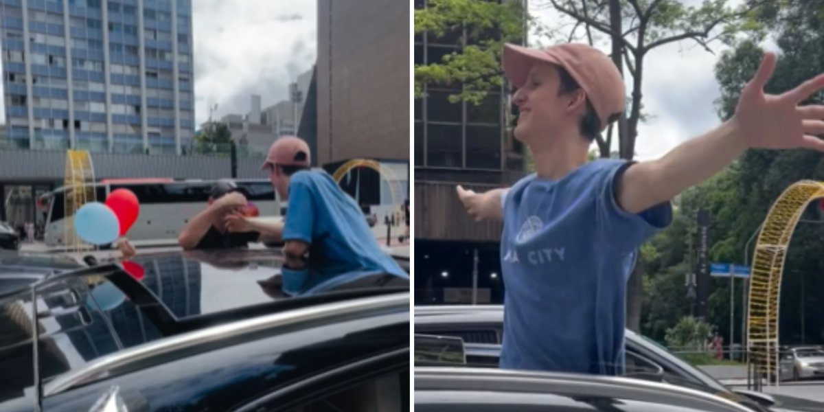 Baiano emociona internet ao comemorar cura do câncer com 'buzinaço' na Avenida Paulista