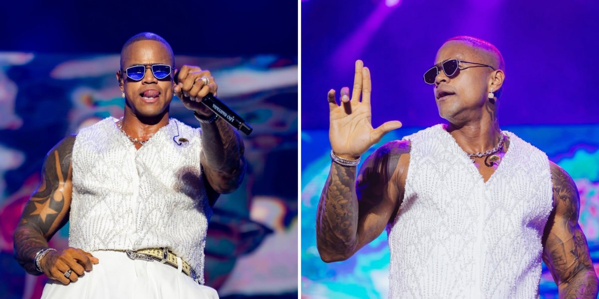 Léo Santana durante o Baile da Santinha