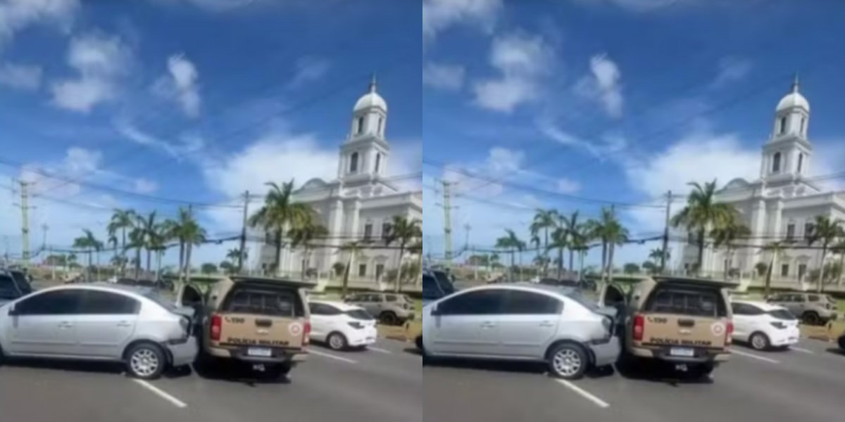 Acidente envolvendo viatura e cinco carros na Paralela deixa policiais feridos