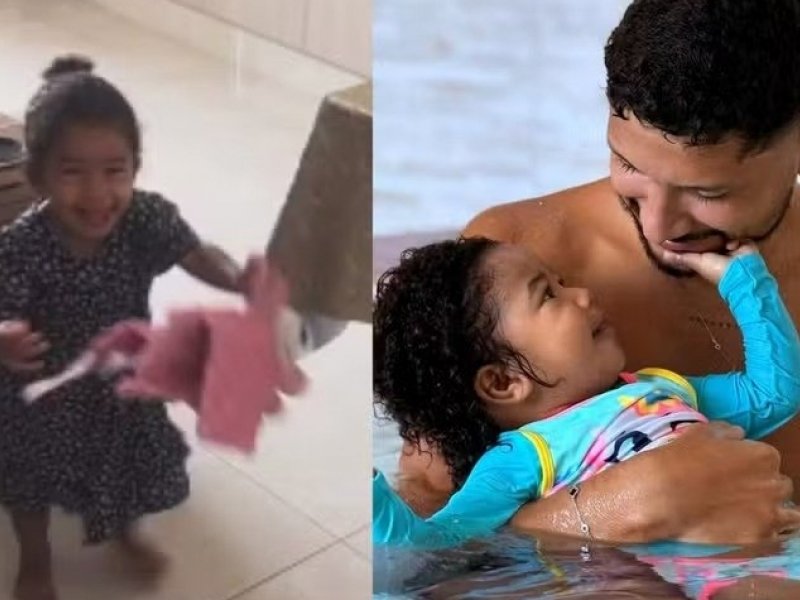 Yuri Lima encanta ao mostrar reação da filha Nala ao recebê-lo em casa ...