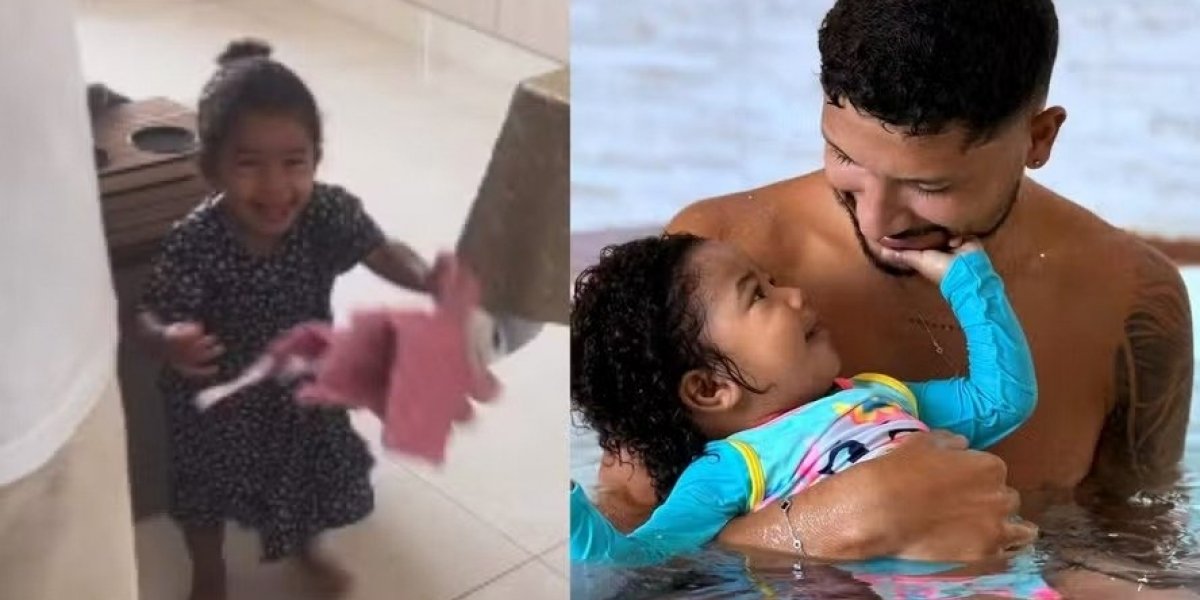 Yuri Lima encanta ao mostrar reação da filha Nala ao recebê-lo em casa: “A minha cura de tudo”