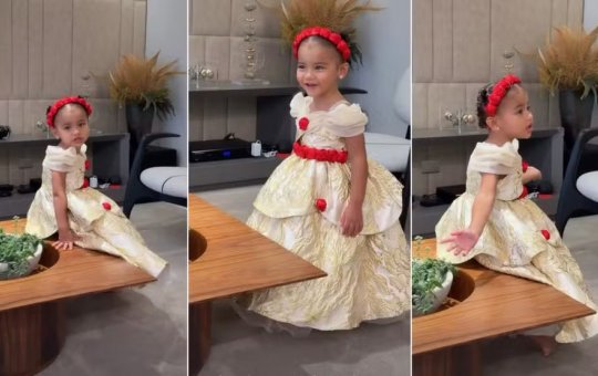 Mavie, filha de Neymar e Bruna Biancardi, encanta internautas cantando “A Bela e a Fera”