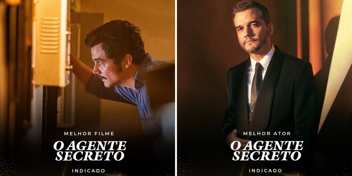 Wagner Moura e 'O Agente Secreto' são indicados ao Oscar como 'Melhor ator' e 'Melhor Filme'