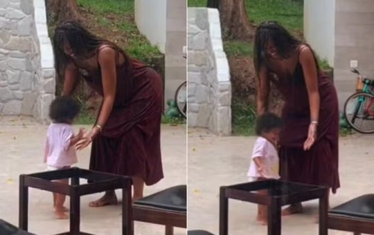 IZA encanta seguidores com momento fofo da filha Nala na chuva: "Tudo que preciso"