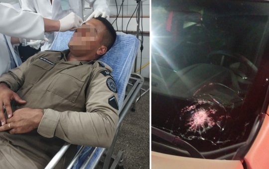Policial militar é atingido na cabeça após tiro furar blindagem de viatura em Salvador