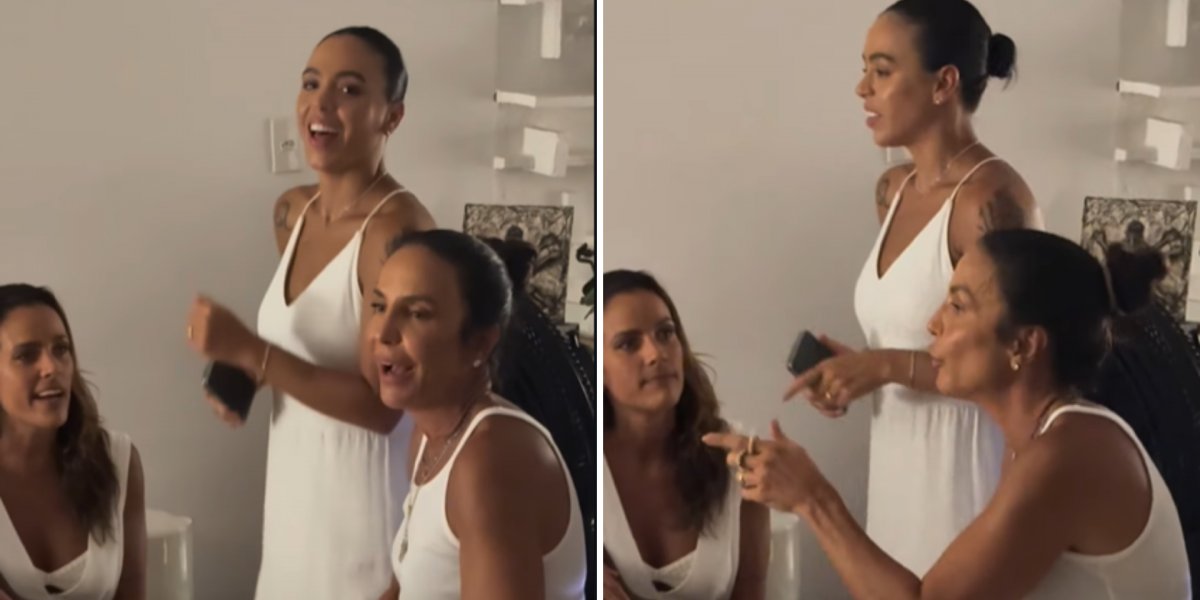 Ivete em momento de descontração ao lado de outras artistas na casa de Caetano Veloso
