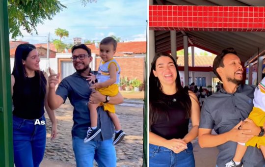 Prefeito aparece ao lado da esposa e do filho José