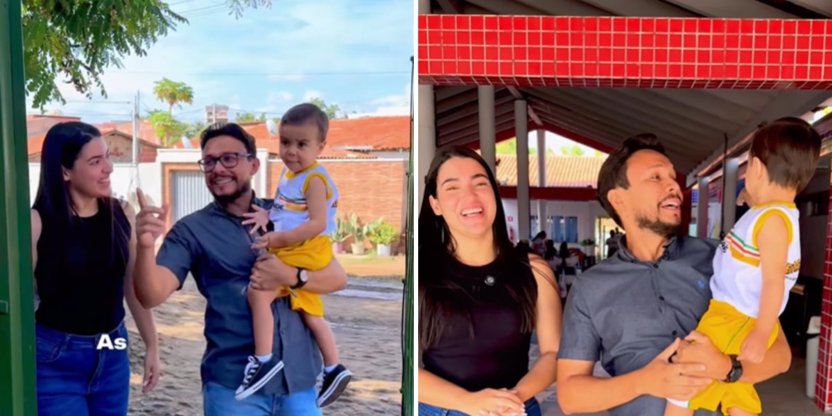 Prefeito aparece ao lado da esposa e do filho José