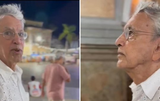 De folga na Bahia, Caetano Veloso faz visita à sua cidade natal
