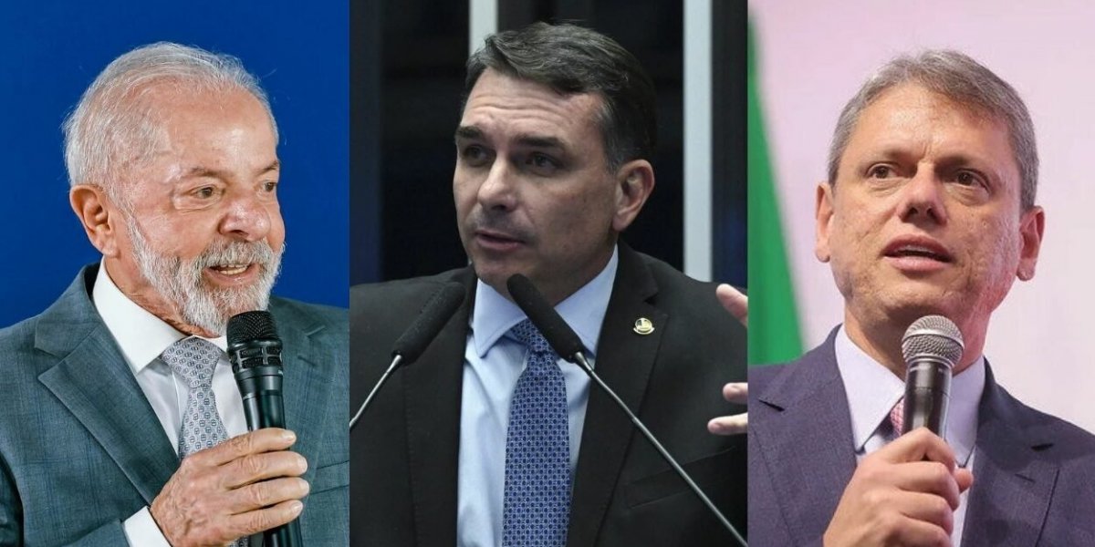 Pesquisa aponta Lula à frente no 1º turno e empate técnico no 2º com Flávio e Tarcísio