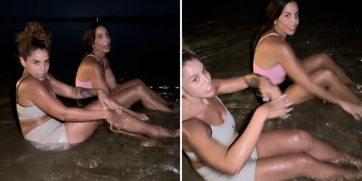Em sua terra natal, Ivete Sangalo canta 'Vampirinha' durante banho de mar noturno