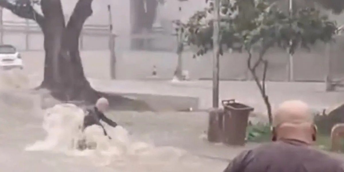 Homem é arrastado por enxurrada durante temporal em Vitória da Conquista