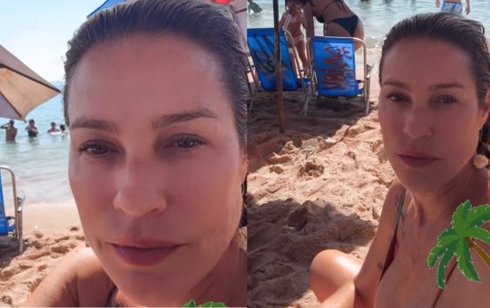 Luana Piovani curte férias na praia do Porto da Barra, em Salvador