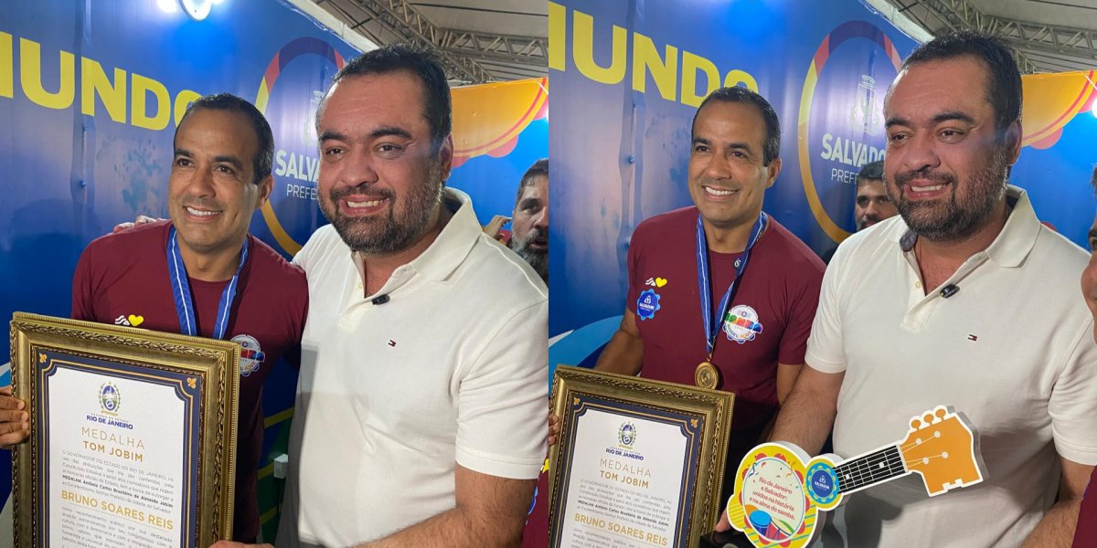 Prefeito Bruno Reis recebe Medalha Tom Jobim do governador do Rio de Janeiro, Cláudio Castro